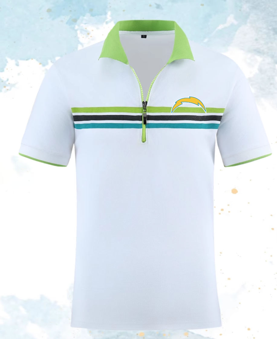 Los Angeles Chargers white style #8 Men 2025 NFL polo T shirt->nfl t-shirts->Sports Accessory